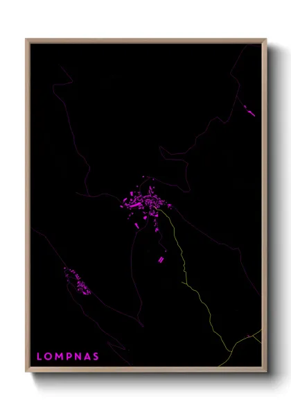 Une affiche de carte sur Lompnas