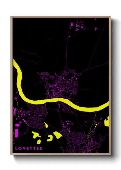 Une affiche de carte sur Loyettes