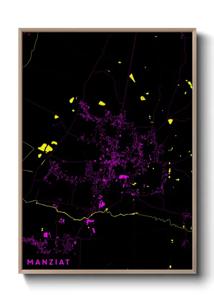 Une affiche de carte sur Manziat