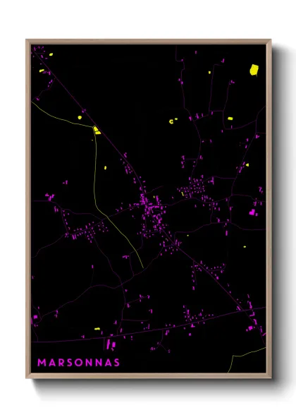 Une affiche de carte sur Marsonnas