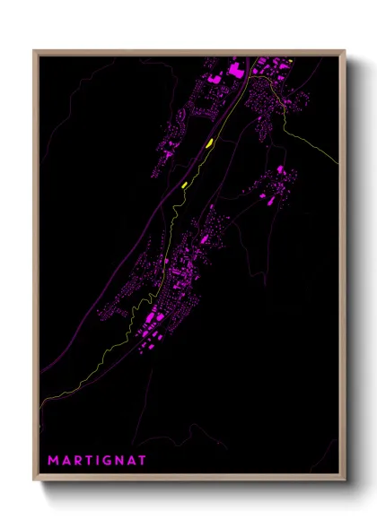 Une affiche de carte sur Martignat