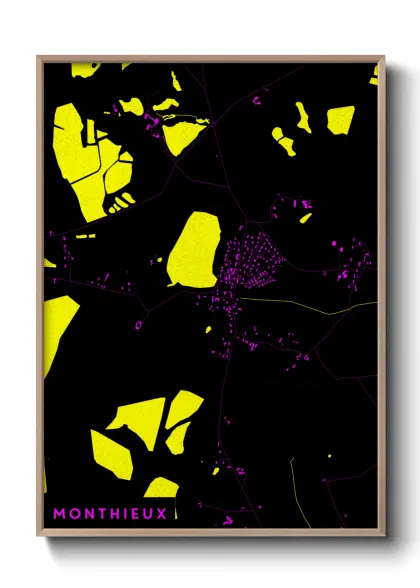 Une affiche de carte sur Monthieux