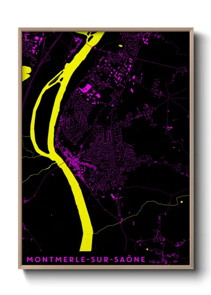 Une affiche de carte sur Montmerle-sur-Saône