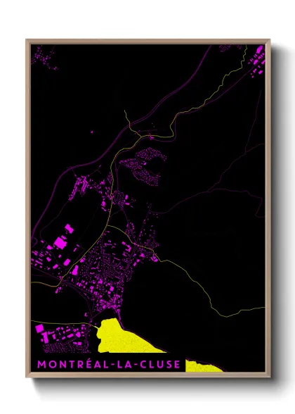Une affiche de carte sur Montréal-la-Cluse