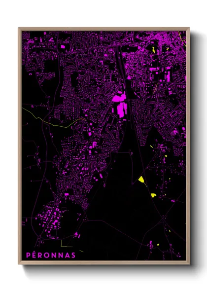 Une affiche de carte sur Péronnas