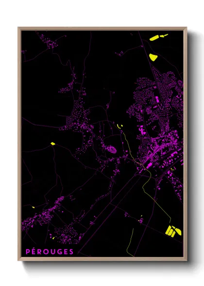 Une affiche de carte sur Pérouges