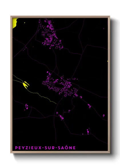 Une affiche de carte sur Peyzieux-sur-Saône