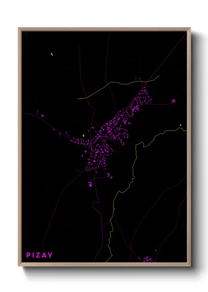 Une affiche de carte sur Pizay