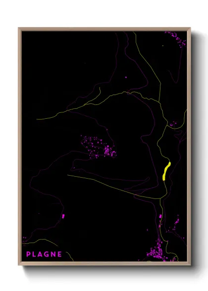 Une affiche de carte sur Plagne