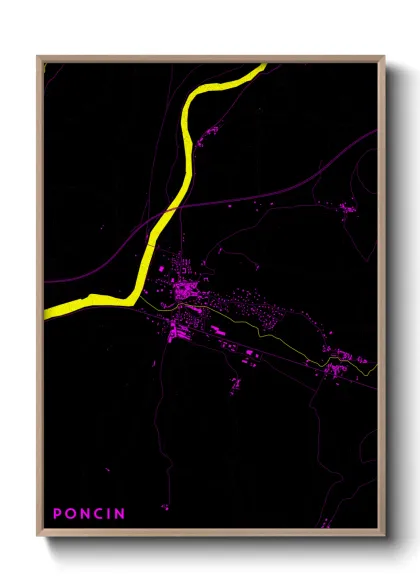 Une affiche de carte sur Poncin