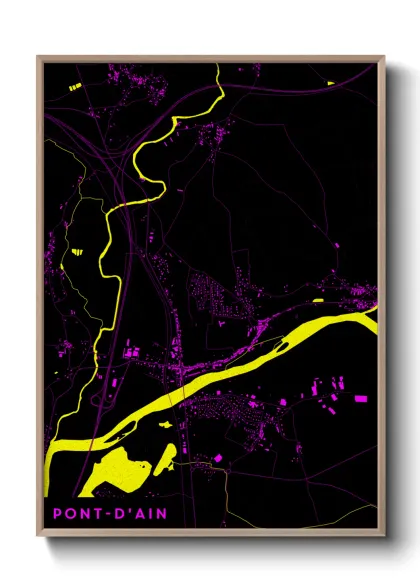 Une affiche de carte sur Pont-d'Ain
