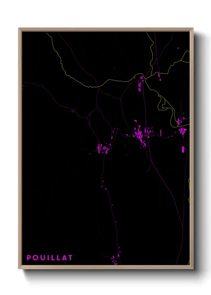 Une affiche de carte sur Pouillat