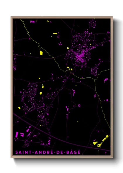 Une affiche de carte sur Saint-André-de-Bâgé