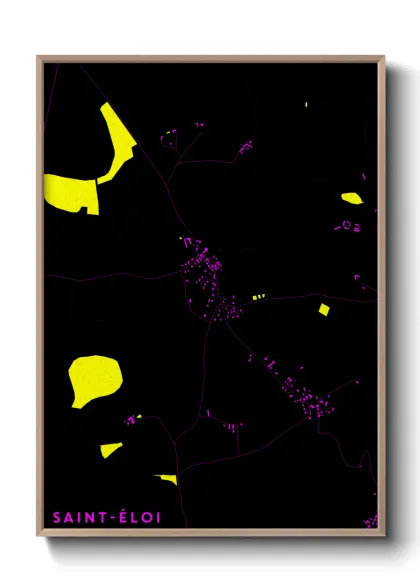 Une affiche de carte sur Saint-Éloi