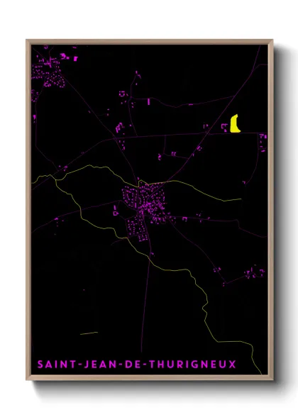 Une affiche de carte sur Saint-Jean-de-Thurigneux