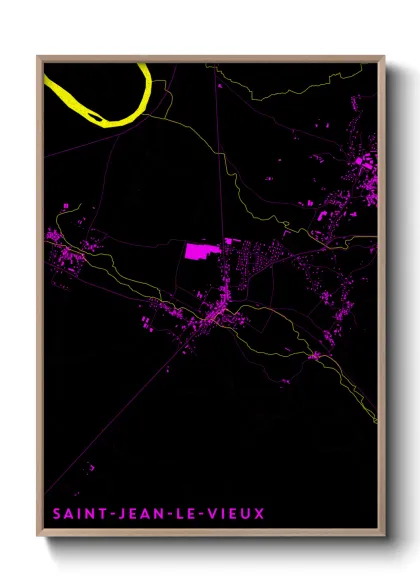 Une affiche de carte sur Saint-Jean-le-Vieux