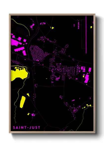 Une affiche de carte sur Saint-Just