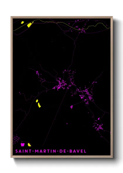 Une affiche de carte sur Saint-Martin-de-Bavel