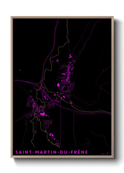 Une affiche de carte sur Saint-Martin-du-Frêne