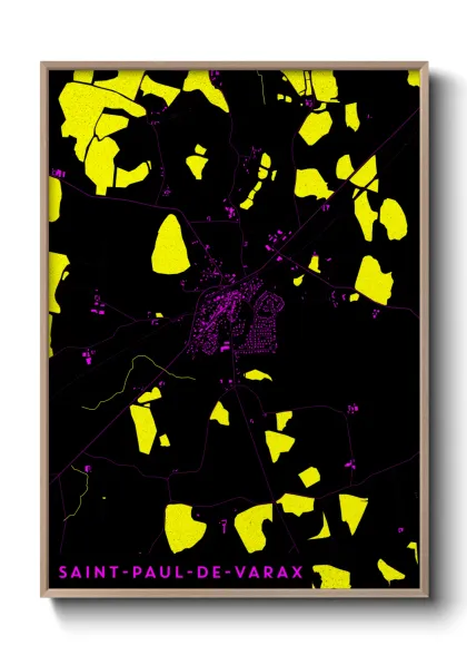 Une affiche de carte sur Saint-Paul-de-Varax
