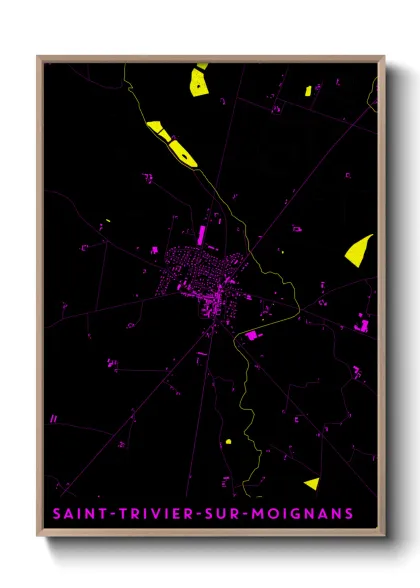 Une affiche de carte sur Saint-Trivier-sur-Moignans