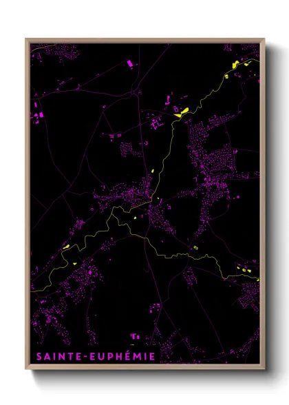 Une affiche de carte sur Sainte-Euphémie