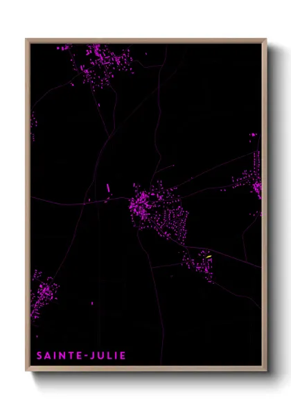 Une affiche de carte sur Sainte-Julie