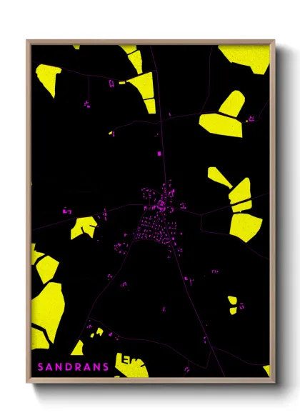 Une affiche de carte sur Sandrans