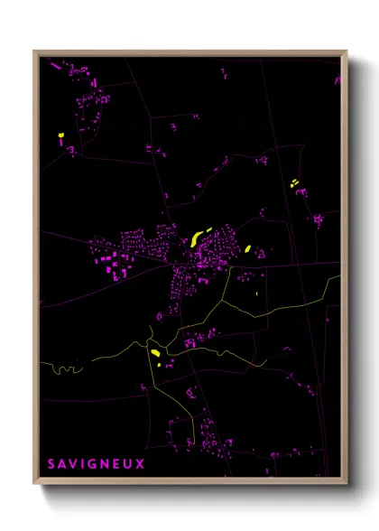 Une affiche de carte sur Savigneux