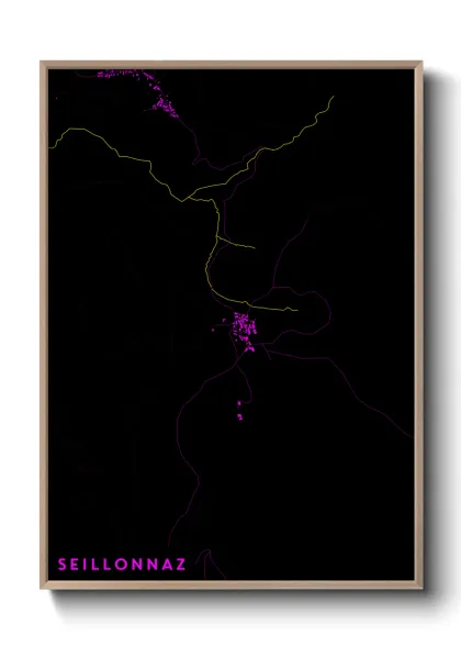 Une affiche de carte sur Seillonnaz