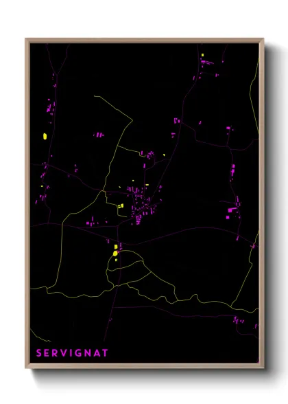 Une affiche de carte sur Servignat