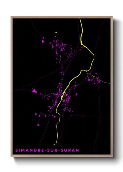 Une affiche de carte sur Simandre-sur-Suran