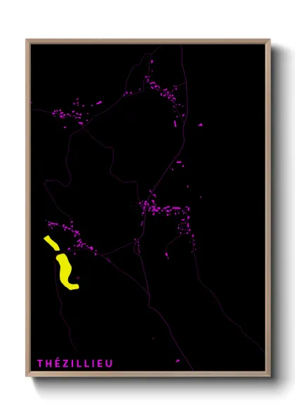 Une affiche de carte sur Thézillieu