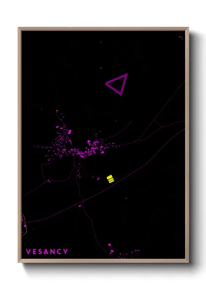 Une affiche de carte sur Vesancy