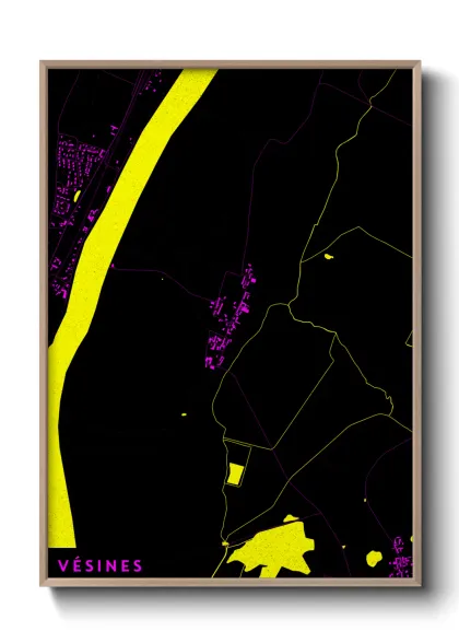 Une affiche de carte sur Vésines