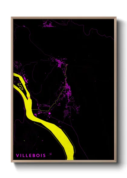 Une affiche de carte sur Villebois