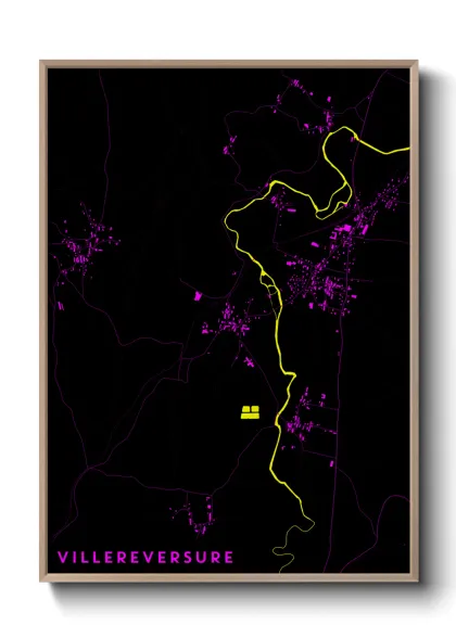 Une affiche de carte sur Villereversure