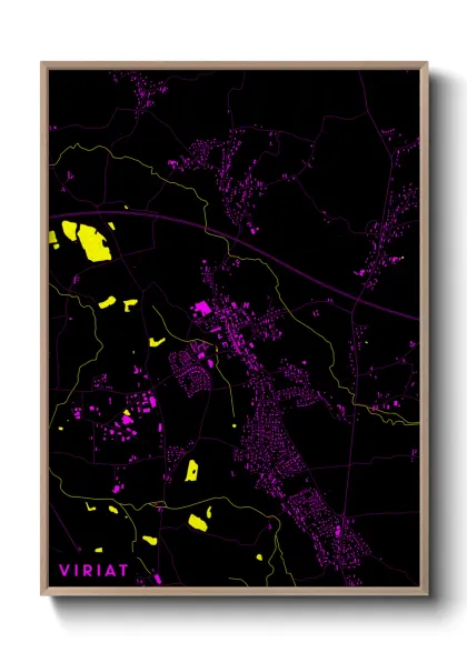 Une affiche de carte sur Viriat