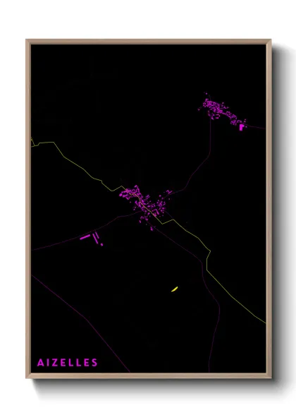 Une affiche de carte sur Aizelles