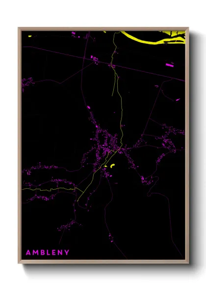 Une affiche de carte sur Ambleny