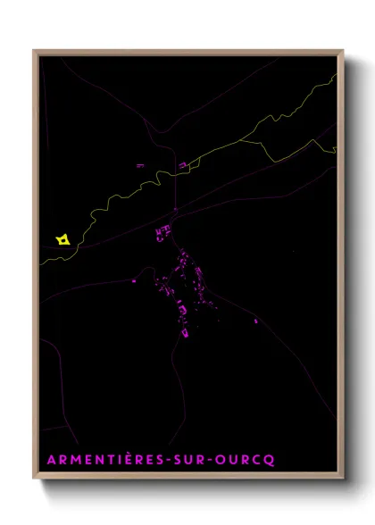 Une affiche de carte sur Armentières-sur-Ourcq
