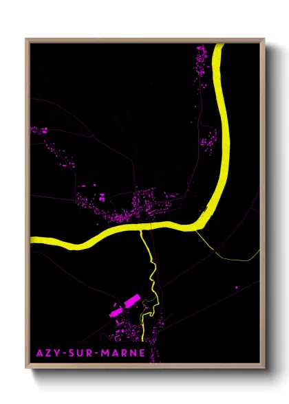Une affiche de carte sur Azy-sur-Marne