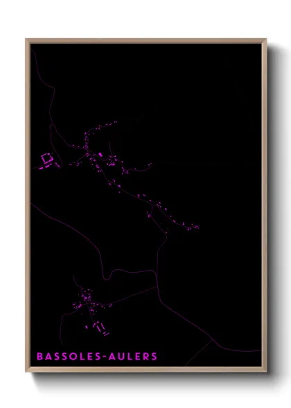 Une affiche de carte sur Bassoles-Aulers