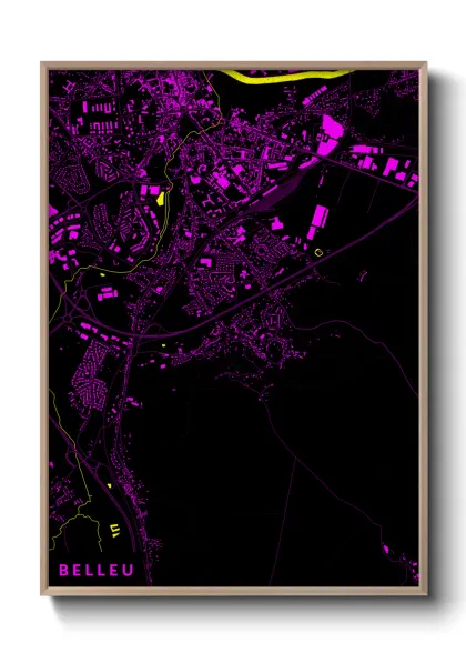 Une affiche de carte sur Belleu