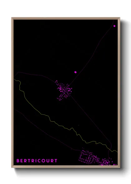 Une affiche de carte sur Bertricourt