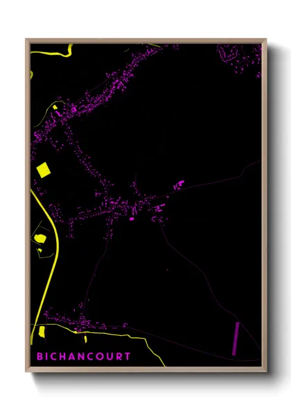 Une affiche de carte sur Bichancourt