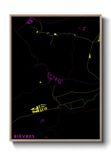 Une affiche de carte sur Bièvres