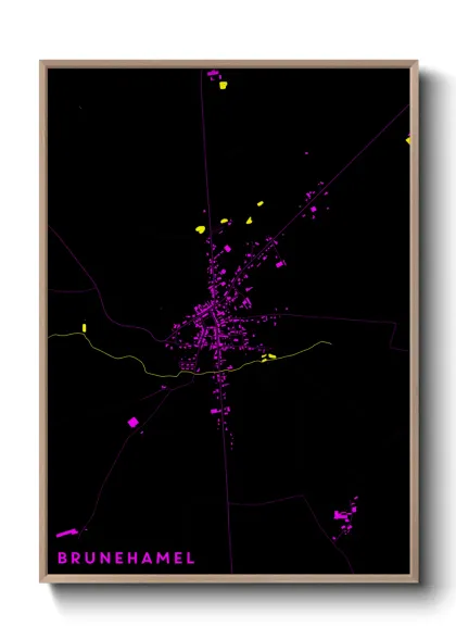Une affiche de carte sur Brunehamel
