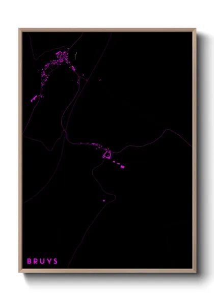 Une affiche de carte sur Bruys