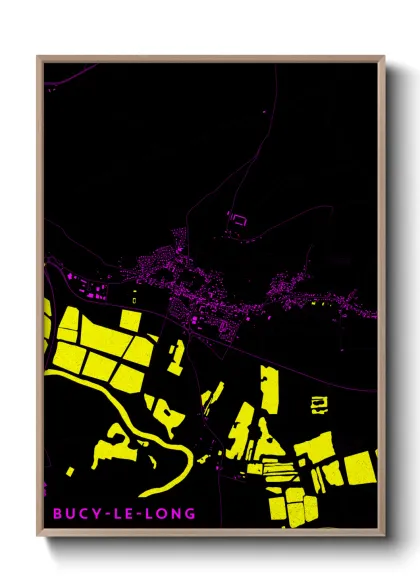 Une affiche de carte sur Bucy-le-Long